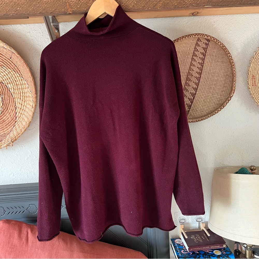 ☀️ French connection purple/plum mock turtleneck sweater